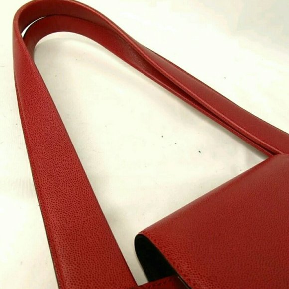 HOST PICK RARE Cartier Vintage PANTHERE Leather CALF red gold tote Shoulder bag - Picture 4 of 8